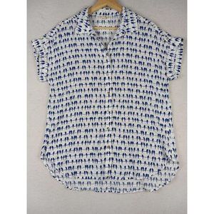 Jane & Delancey button up Parrot bird shirt size M